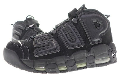 【中古】ナイキ NIKE × SUPREMEAIR MORE UPTEMPO BLACK 26.5糎 902290-001 シュプリーム 大気圏 トマス・モア 引き上げるペース 黒いこと 【ブランド名古着ベクター】 ▲■260528 メンズ 【ベクター 古着】 260528