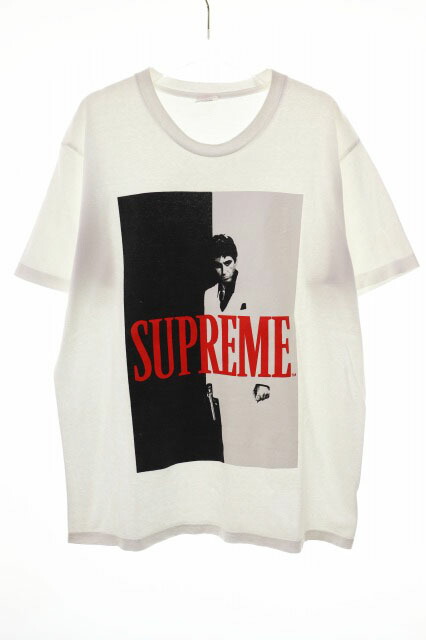 【中古】シュプリーム SUPREME 17AW SCARFACE SPLIT TEE WHITE M スカ―人間の顔 透き間 ティーシャツ 半袖 白いこと 白 【ブランド名古着ベクター】☆AA★260604 メンズ 【ベクター 古着】 260604