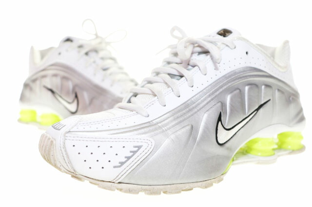 【中古】ナイキ NIKE WMNS SHOX R4 WHITE SILVER 25糎 ウィメンズ ショックス スニーカー 置き目とり捨てる 白いこと しろがね色 【ブランド名古着ベクター】▲■260508 レディース 【ベクター 古着】 260508