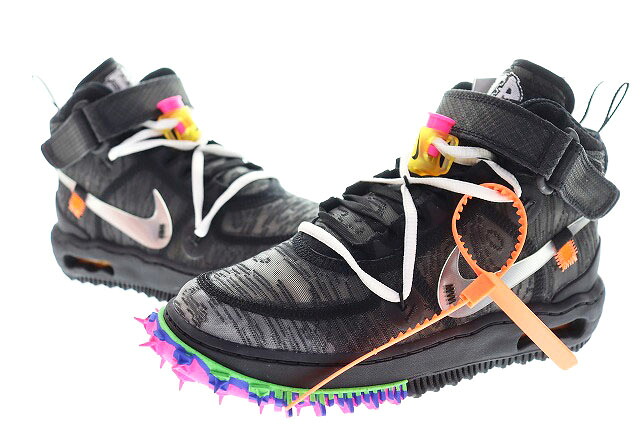 【中古】ナイキ NIKE × OFF-WHITE WMNS AIR FORCE 1 MID BLACK 23.5cm DO6290-001 オフホワイト コラボ エア フォース ミッド スニーカー ブラック 黒 【ブランド古着ベクトル】●▲■260512 レディース 【ベクトル 古着】 260512|ベクトル プリマベーラ店