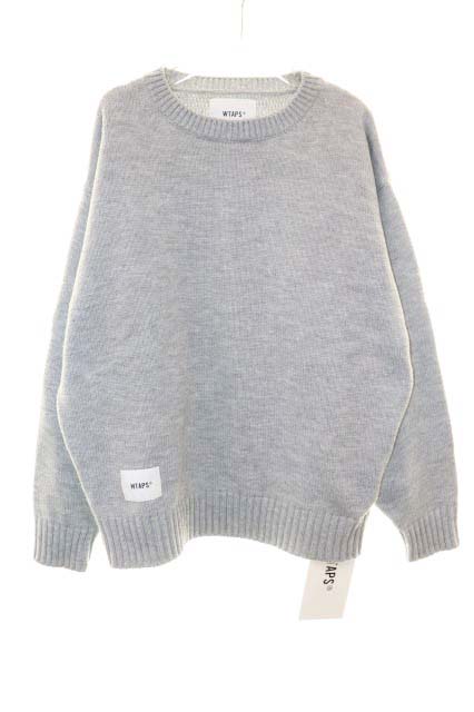 【中古】ダブルタップス WTAPS 25AW CREW NECK AFA SWEATER ALPL GREY 大きさ 02 252MADT-KNM01 労働者の一団 首っ玉 スウェーター 編み物 薄墨色 【ブランド名古着ベクター】■260515 メンズ 【ベクター 古着】 260515