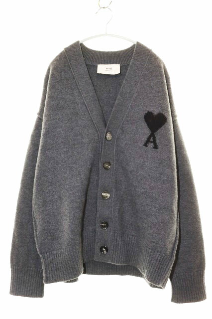 【中古】意中の女 アレクサンドル マテュッシ ami alexandre mattiussi 羊毛 編み物 長袖 ハート型 ロゴタイプ Vのど首 ジレー M大きさ UKC367018 薄墨色 薄墨色 【ブランド名古着ベクター】☆AA★260606 メンズ 【ベクター 古着】 260606