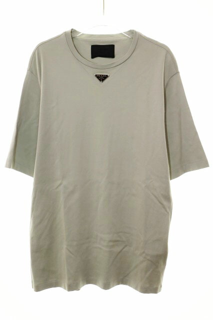 【中古】プラダ PRADA 24SS COTTON T-SHIRT S UJN861 ３角形 ロゴタイプ 一皿 半袖 ティーシャツ カーキ 【ブランド名古着ベクター】☆AA★260601 メンズ 【ベクター 古着】 260604