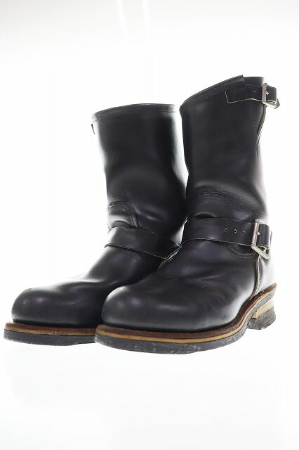 【中古】レッドウィング REDWING 2268 ENGINEER BOOTS BLACK 23糎 相当 科学技術者ブーツ ロング ANSI Z41 PT99 USA製 なめし革 黒 黒いこと 【ブランド名古着ベクター】 ▲●260519 レディース 【ベクター 古着】 260530