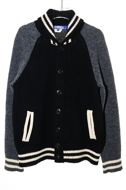 【中古】ジュンヤワタナベマン JUNYA WATANABE MAN 11AW COWICHAN KNIT VARSITY JACKET BLACK GREY Mサイズ WH-N017 カウチン ニット スタジャン カーディガン ブラック グレー 【ブランド古着ベクトル】 260528 メンズ 【ベクトル 古着】 260602｜ベクトル プリマベーラ店