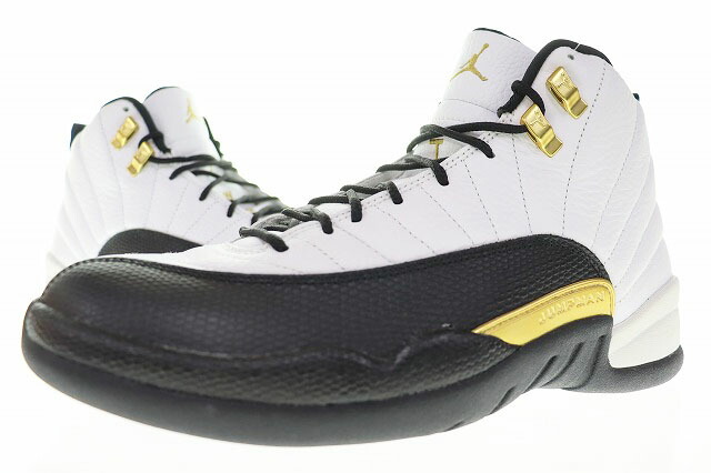 【中古】ナイキ NIKE AIR JORDAN 12 RETRO ROYALTY WHITE 28珊 CT8013-170 AJ12 エア湖 ジョーダン レトロ 特許権使用料 白いこと 白 黒 金 【ブランド名古着ベクター】 ▲■260522 メンズ 【ベクター 古着】 260522