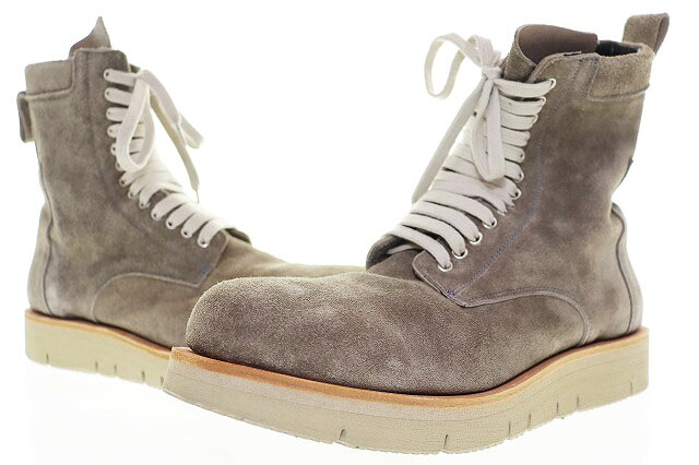 【中古】アーティファクト ARTIFUCT Portaille LACE-UP SIDE ZIP BOOTS BEIGE 43 銀6081 スピード競技繰り上げる サイドジップ ブーツ スエードクロス ベージュ 【ブランド名古着ベクター】●▲■260527 メンズ 【ベクター 古着】 260527