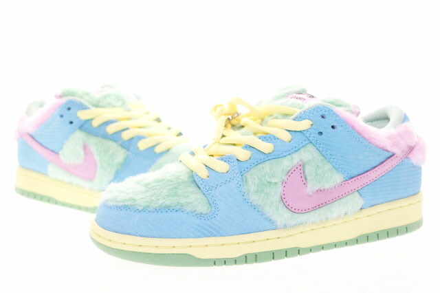 【中古】ナイキ NIKE  × VERDY SB DUNK LOW PRO VISTY 25珊 QSFN6040-400 ヴェルディ ダンク 置き目 労働者階級 ヴィスティ フェイクファー スニーカー マルチ色つや 【ブランド名古着ベクター】▲■260530 メンズ 【ベクター 古着】 260530