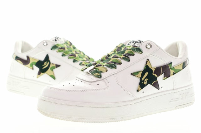 【中古】アベイシングエイプ A BATHING APE ABC CAMO BAPE STA GREEN 27.5糎 間鴨 ベイプ スタ 変装柄 スニーカー 緑であること 【ブランド名古着ベクター】▲■260606 メンズ 【ベクター 古着】 260606