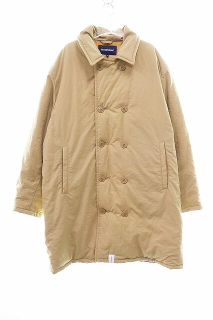 【中古】ディセンダント DESCENDANT 21AW SUB NYLON COAT BEIGE Lサイズ 212TQDS-JKM01 ナイロン Pコート ジャケット ベージュ 【ブランド古着ベクトル】●260705 メンズ 【ベクトル 古着】 260705|ベクトル プリマベーラ店