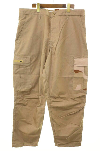 【中古】ダブルタップス WTAPS 21AW JUNGLE STOCK TROUSERS COTTON RIPSTOP BEIGE サイズ 04 212WVDT-PT03 ジャングル ストック トラウザーズ カーゴ パンツ ベージュ 【ブランド古着ベクトル】■260713 メンズ 【ベクトル 古着】 260713｜ベクトル プリマベーラ店