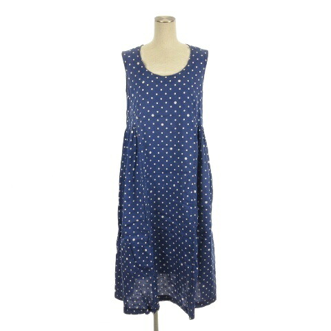【中古】コムデギャルソンコムデギャルソン COMME des GARCONS COMME des GARCONS コムコムノースリーブ ワンピース ロング ドット ブルー S レディース 【ベクトル 古着】 250911