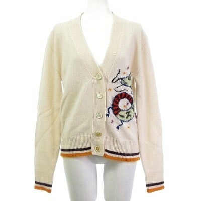 【中古】マルニ MARNI 美品 24SS 限定 カシミヤ混 カーディガン ニット アイボリー系 オレンジ 38 S位 レディース 【ベクトル 古着】 251107