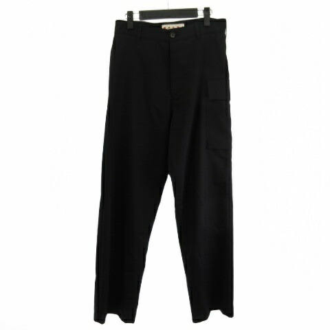 【中古】マルニ MARNI 24SS PUMU0095U1 TROPICAL WOOL TROUSERS WITH UTILITY POCKET BLACK パンツ スラックス 黒 ブラック 44 【ベクトル 古着】 251129