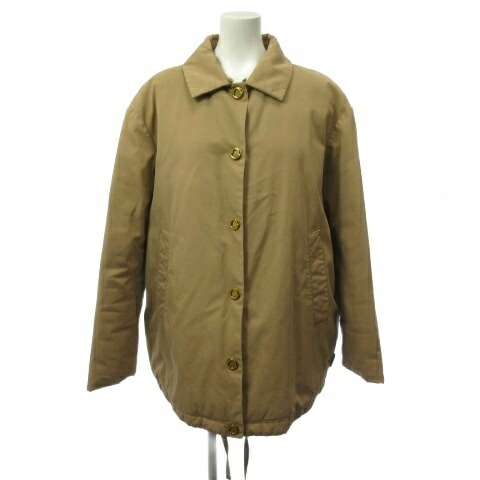 【中古】モンク軌跡 MONCLER EGERIA 落ち込む厚地の外套 落ち込む上衣 ゴールド色つや名取り草 ベージュ 1 レディース 【ベクター 古着】 251213