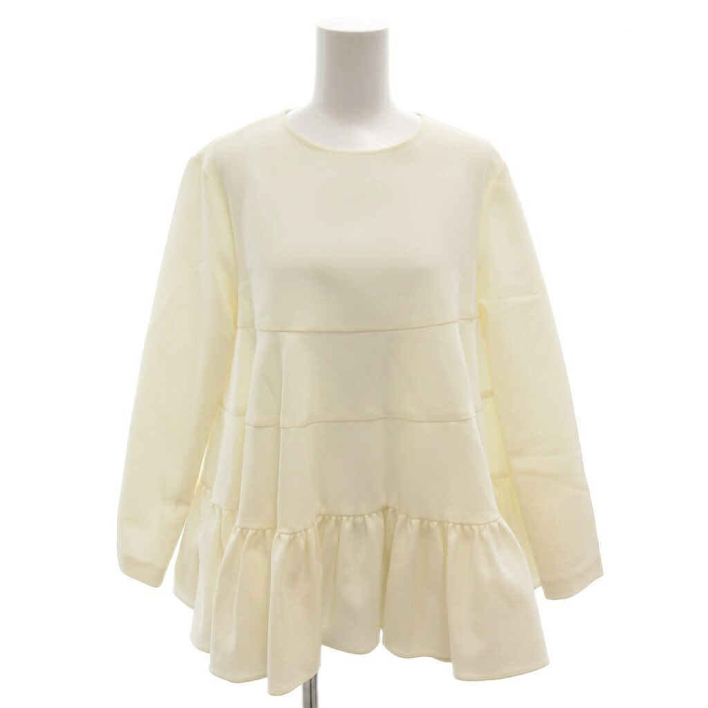 【中古】ヨリ yori 21AW ティアードギャザーブラウス ペプラム 長袖 36 アイボリー /FF レディース 【ベクトル 古着】 251220