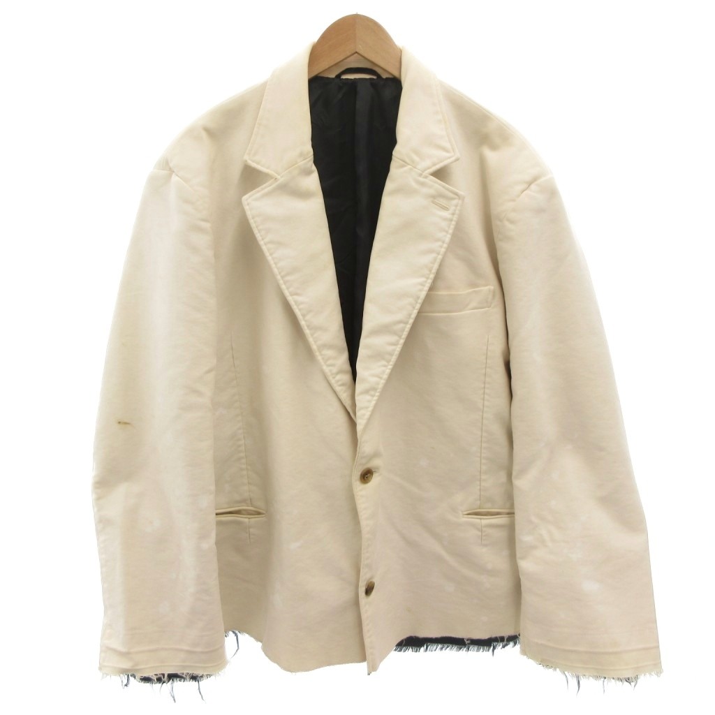 【中古】ダブレット doublet 23AW OVERSIZED DAMAGED TAILORED JACKET テーラードジャケット カットオフ ダメージ加工 M 白 ホワイト 23AW06JK56 /FF 【ベクトル 古着】 251225