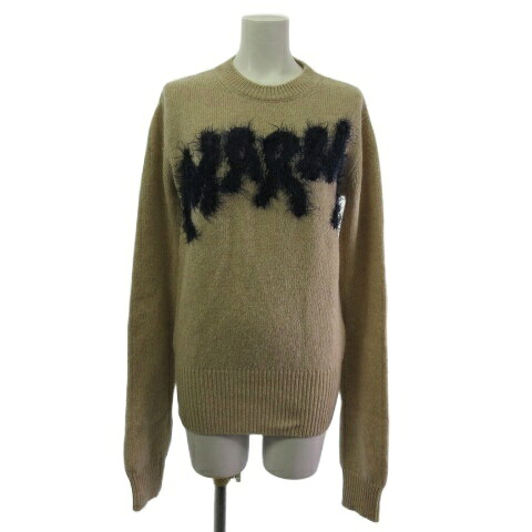 【中古】マルニ MARNI ニット セーター ローゲージ フリンジロゴ プルオーバー GCMD0369Q0UFH935 ベージュ 38 レディース 【ベクトル 古着】 260110