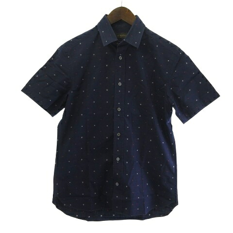 【中古】ルイヴィトン LOUIS VUITTON モノグラム ティーシャツ 半袖 XS 米国海軍 紺  メンズ 【ベクター 古着】 260113