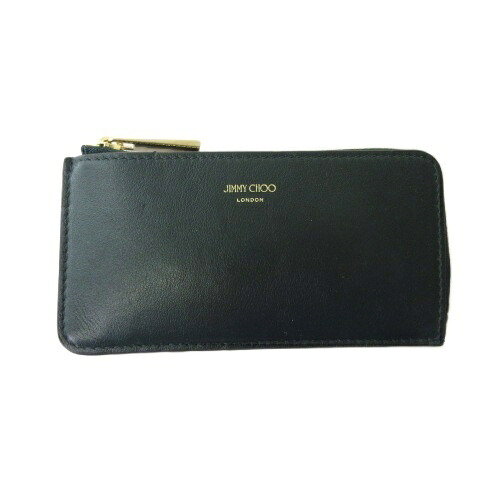 【中古】ジミーチュウ JIMMY CHOO カードケース コインケース レザー L字ファスナー グリーン ベージュ メンズ レディース 【ベクトル 古着】 260118