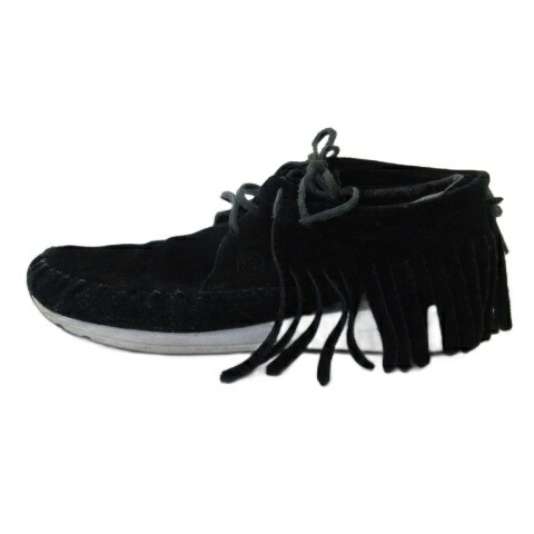 【中古】ビズビム VISVIM モカシン シューズ フリンジ スエード ブラック 黒 8.5 26.5cm ■GY28 メンズ 【ベクトル 古着】 260216