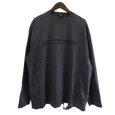 【中古】コーダ CODA Tシャツ カットソー 長袖 ロンT ダメージ オーバー レイヤード グレー 1 ■GY28 メンズ 【ベクトル 古着】 260221