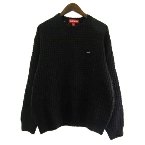 【中古】シュプリーム SUPREME 25AW Small Box Waffle Sweater スモールボックス席 ワーヘル 編み物 プルオーバー ティーシャツ 黒 黒いこと L ☆AA★ メンズ 【ベクター 古着】 260320