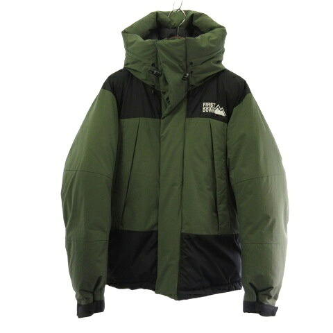 【中古】ファーストダウン FIRST DOWN F842552C FREAKS STORE別注 パネルショートダウン ダウンジャケット カーキ ブラック M メンズ 【ベクトル 古着】 260322｜ブランド古着ベクトルプレミアム店