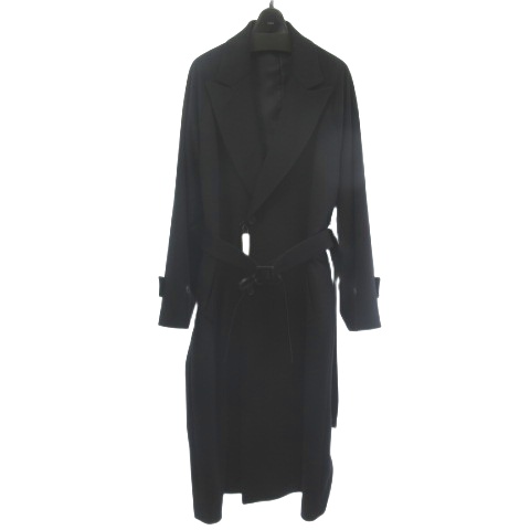 【中古】未使用品 シュタイン ssstein タグ付き ST.1206 OVERSIZED PEAK LAPEL COAT 25AW ロングコート ウール カシミヤ 黒 ブラック Ｓ メンズ 【ベクトル 古着】 260410