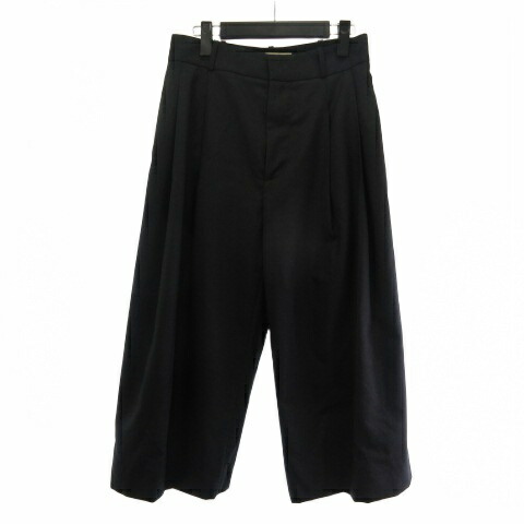 【中古】マルニ MARNI タック 広広としたズボン下 クロップド 羊毛 薄墨色 38  レディース 【ベクター 古着】 260506