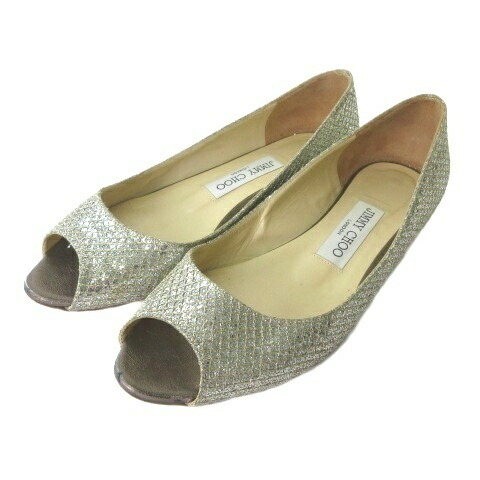 【中古】ジミーチュウ JIMMY CHOO パンプス シューズ メタリック ラメ しろがね色 37 24糎 レディース 【ベクター 古着】 260516