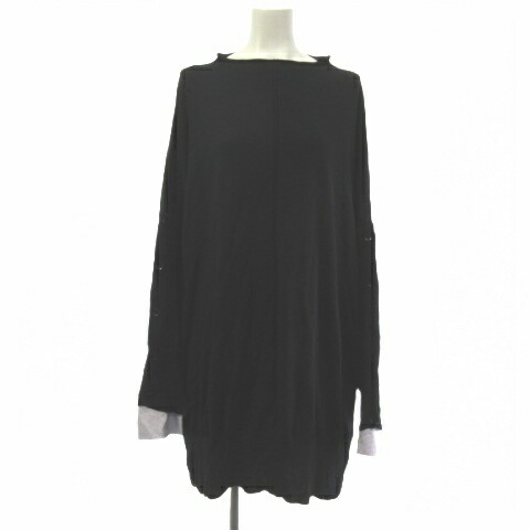 【中古】ワイズ Y's SHIRT SLEEVE LINING JERSEY KNIT DRESS ニット ワンピース 長袖 YY-K69-246 ブラック M レディース 【ベクトル 古着】 260628｜ブランド古着ベクトルプレミアム店