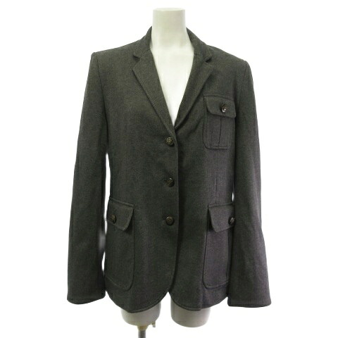 【中古】ローレンラルフローレン LAUREN RALPH LAUREN ジャケット ウールライク シェブロン グレー 6 レディース 【ベクトル 古着】 260626｜ブランド古着ベクトルプレミアム店 12,337円