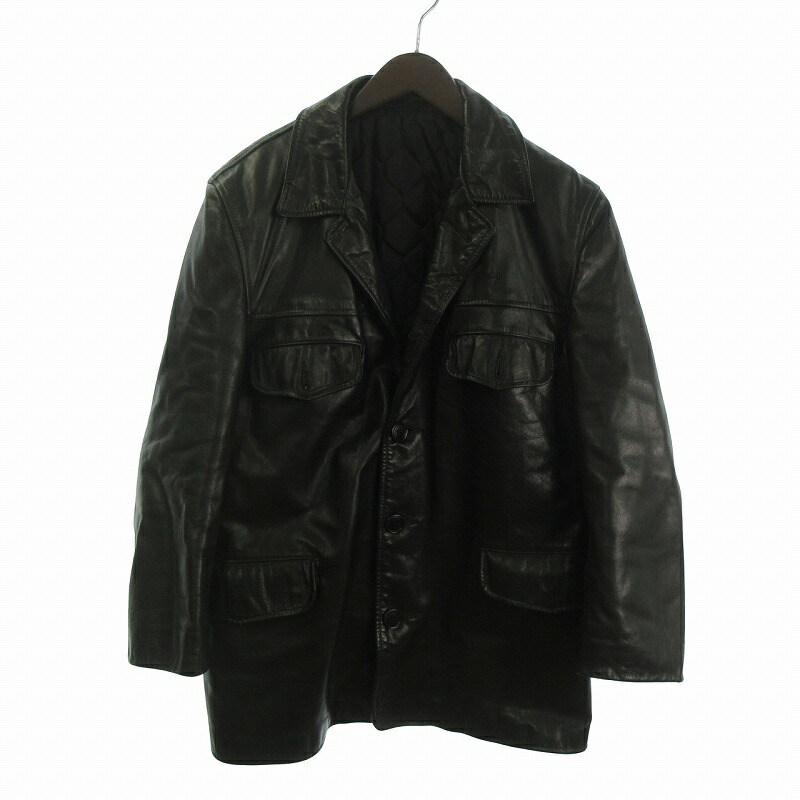 【中古】ショット SCHOTT ヴィンテージ 112J レザーコート ミドル丈 USA製 無地 黒 ブラック 38 メンズ 【ベクトル 古着】 250417