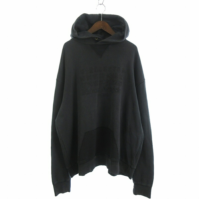 【中古】マルタンマルジェラ 1 Martin Margiela 1 10 美品 24SS パーカー プルオーバー コットン ダメージ加工 カレンダーロゴ 刺繍 裏毛 S50GU0216 S25570 ダークグレー M メンズ 【ベクトル 古着】 250529