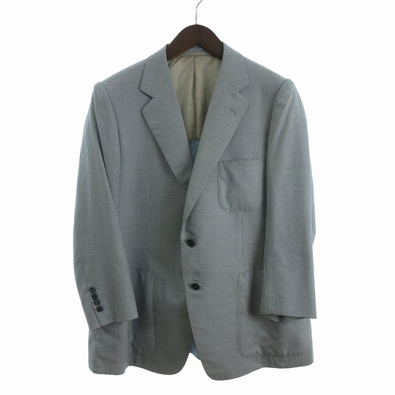 PILGRIM ロロピアーナ シルク混 チェック テーラード ジャケット 48 PILGRIM ロロピアーナ シルク混 チェック テーラード ジャケット 48