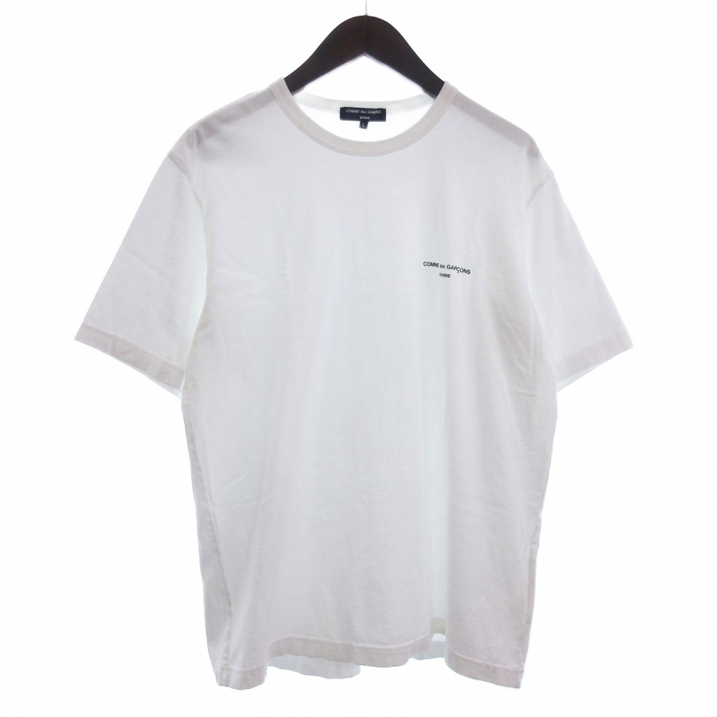 【中古】コムデギャルソンオム COMME des GARCONS HOMME 23年製 Cotton Logo Tee Tシャツ カットソー 半袖 コットン HM-T101 白 ホワイト L メンズ 【ベクトル 古着】 250923