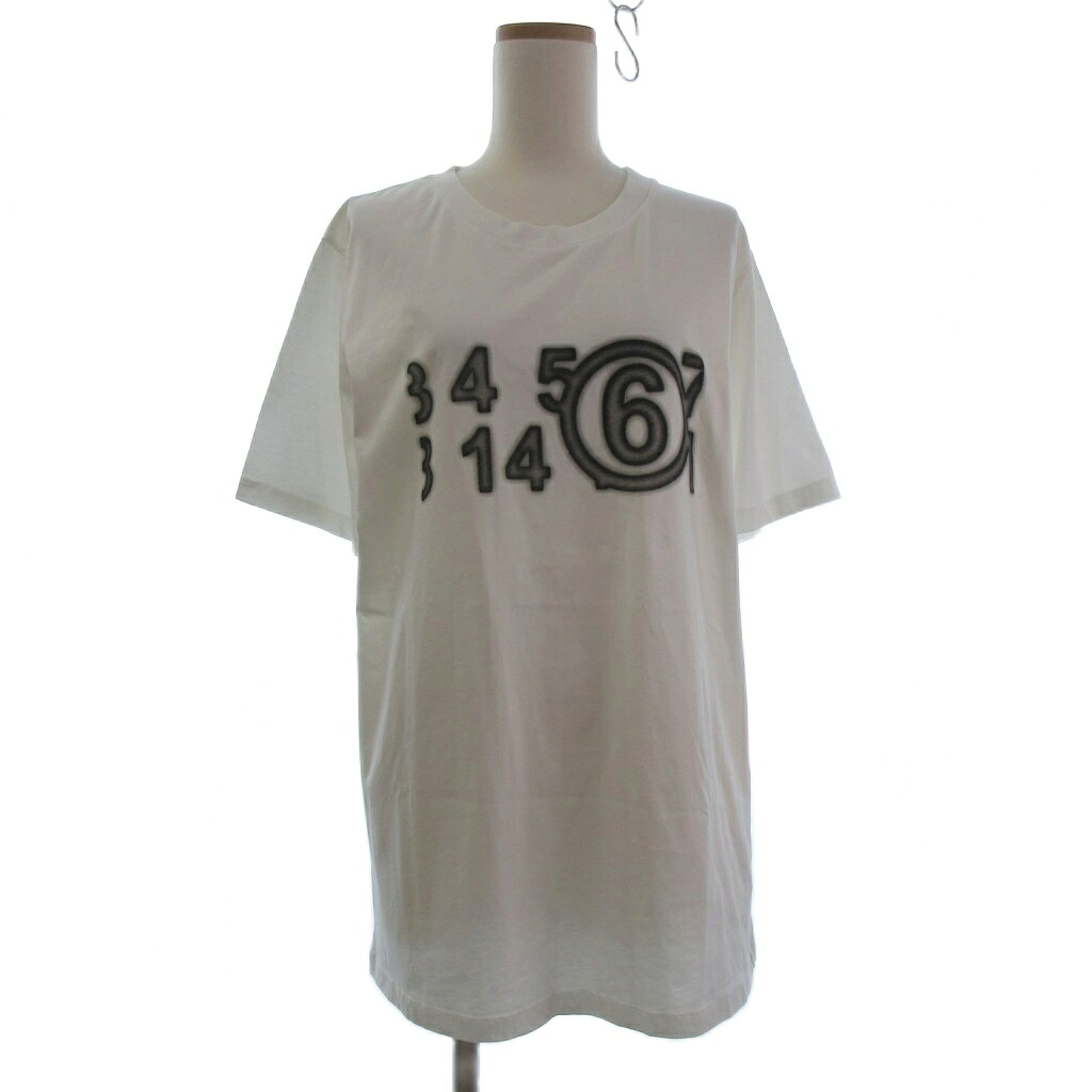 【中古】エムエムシックス メゾンマルジェラ MM6 Maison Margiela 23SS 美品 Tシャツ カットソー 半袖 プリント S52GC0277 白 ホワイト L レディース 【ベクトル 古着】 251205