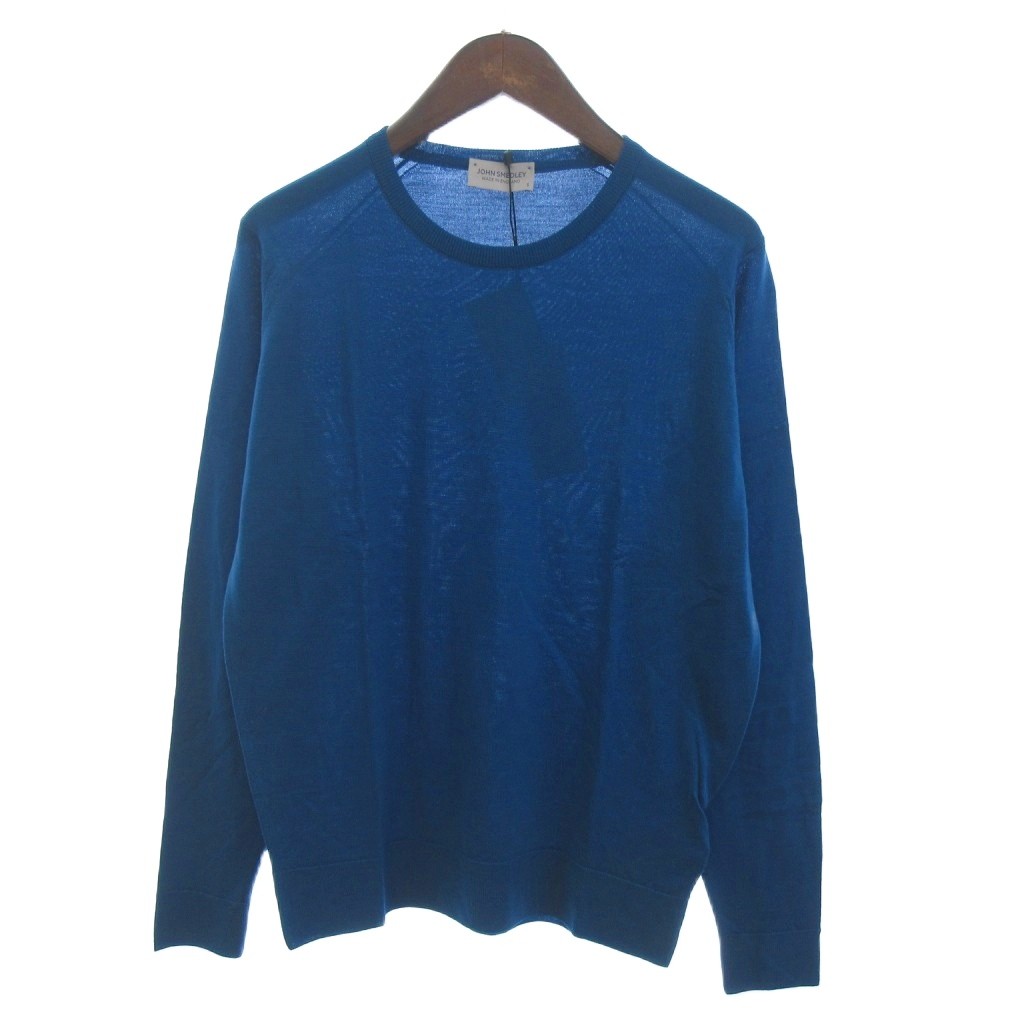 【中古】未使用品 ジョンスメドレー JOHN SMEDLEY タグ付き ニット カットソー 長袖 クルーネック 21-15-0568-337-74-16 ウール 青 ブルー S メンズ 【ベクトル 古着】 251209