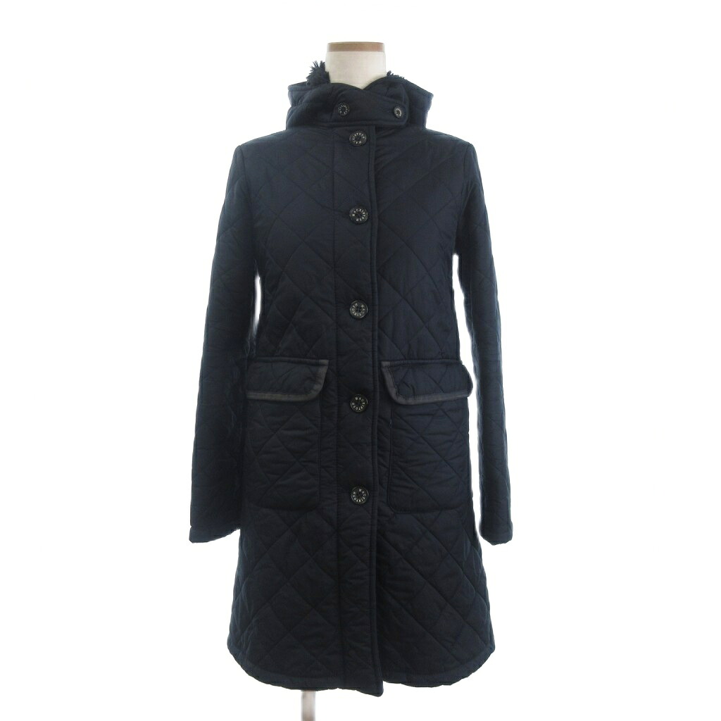 【中古】マッキントッシュ MACKINTOSH キルティングコート ミドル丈 フーディ 裏ボア 紺 ネイビー 34 ■TC レディース 【ベクトル 古着】 260124｜ブランド古着ベクトルプレミアム店