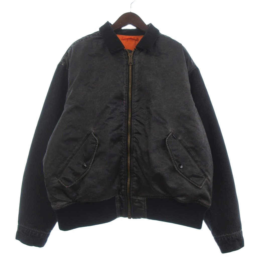 【中古】シュプリーム SUPREME MA-1 中綿上衣 長袖 リヴァーシブル うつり変わり ロゴタイプ 051305 薄墨色 L メンズ 【ベクター 古着】 260213