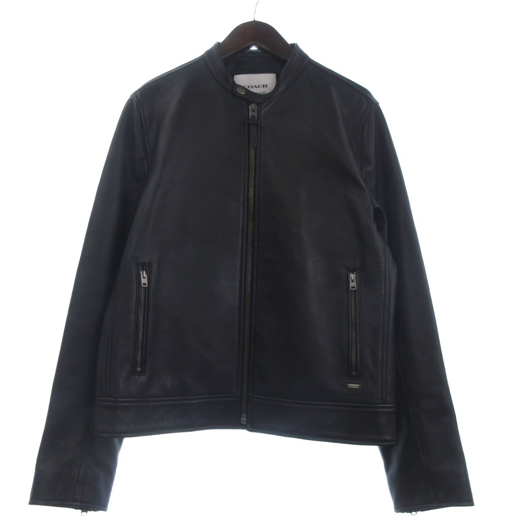 【中古】コーチ職 COACH ライダースジャケット なめし革 シングル 長袖 CU407 黒 黒いこと M メンズ 【ベクター 古着】 260221