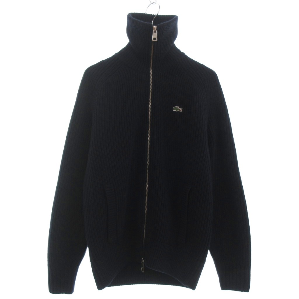 【中古】ラコステ LACOSTE 美品 ローゲージハイネックジップセーター ニット 長袖 ロゴ AH5175 紺 ネイビー S メンズ 【ベクトル 古着】 260315|ブランド古着ベクトルプレミアム店