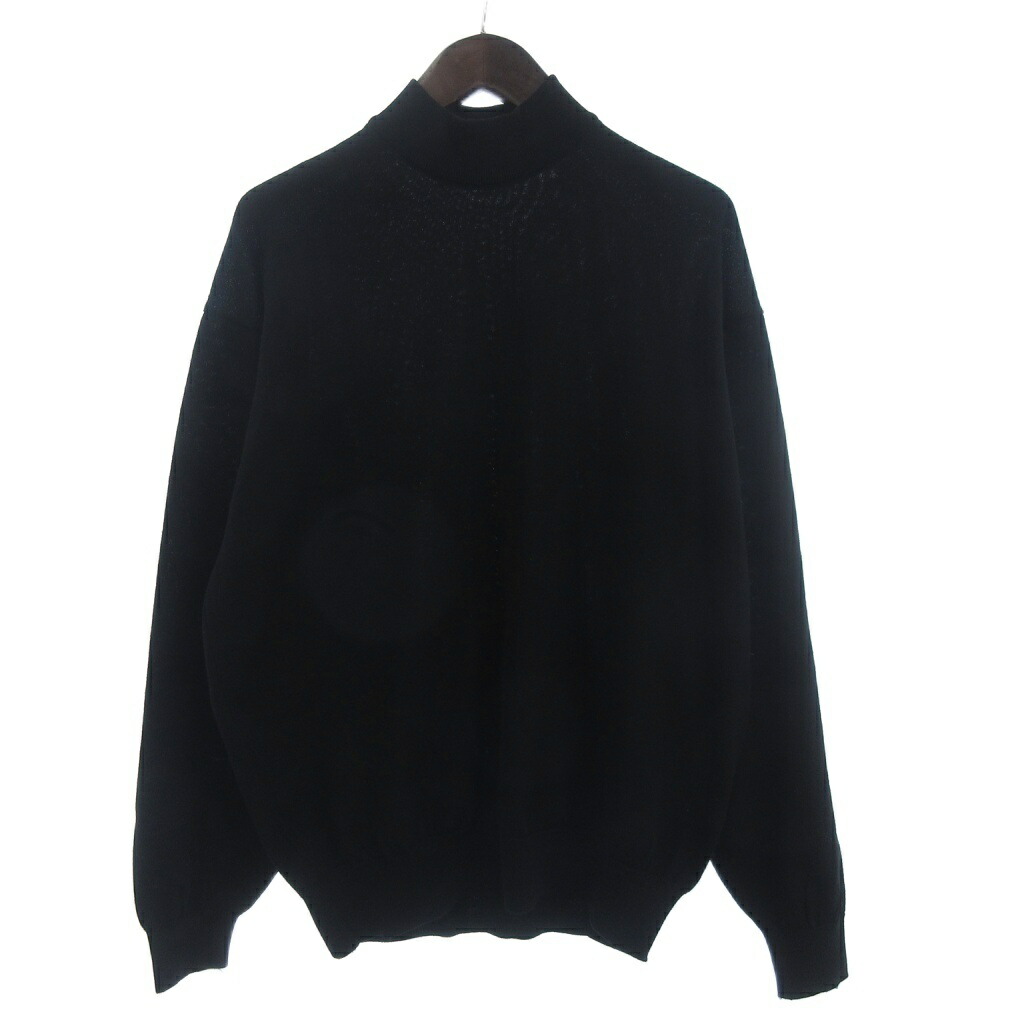 【中古】イッセイミヤケメン ISSEY MIYAKE MEN 80s 筆タグ セーター ニット 長袖 薄手 ハイネック ウール 黒 ブラック M メンズ 【ベクトル 古着】 260317