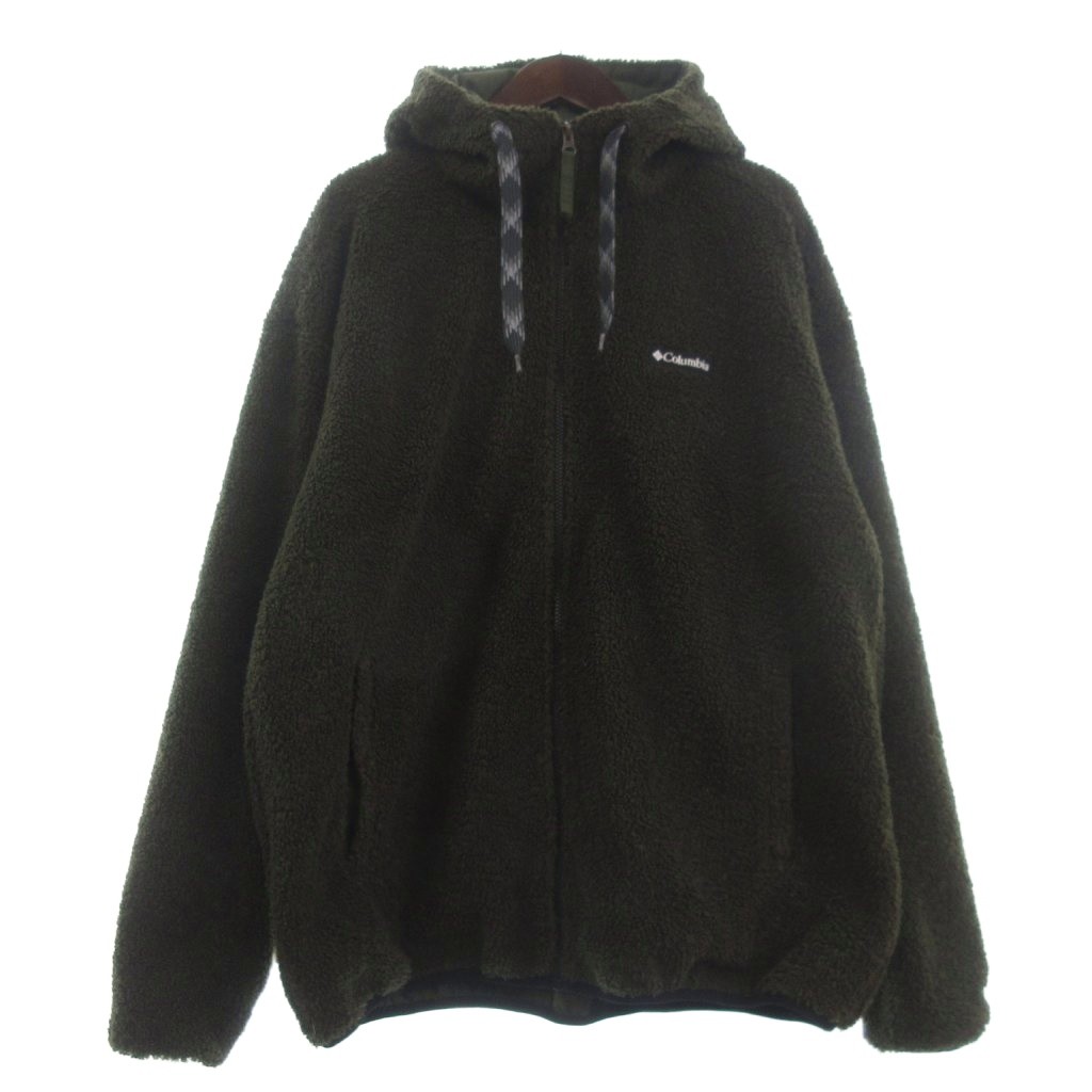 【中古】コロンビア Columbia フリースジャケット 長袖 フード 221 PM0699 カーキ XL メンズ 【ベクトル 古着】 260322｜ブランド古着ベクトルプレミアム店
