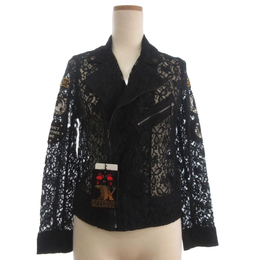 【中古】未使用品 ヒステリックグラマー HYSTERIC GLAMOUR タグ付き ライダース ジャケット 長袖 レース 0194CL07 黒 ブラック F レディース 【ベクトル 古着】 260323