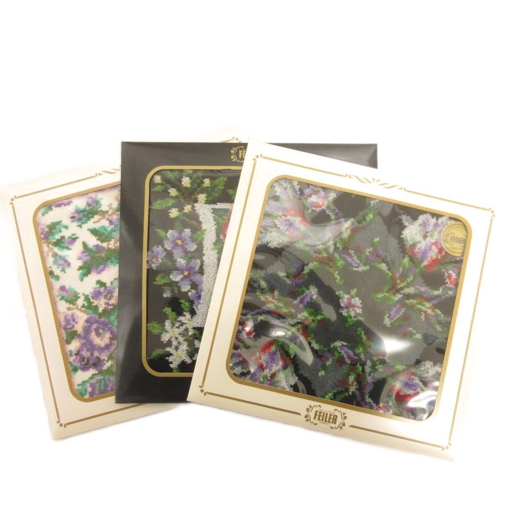 【中古】未使用品 フェイラー FEILER 3点セット 未開封 ハンカチ ハンドタオル タオル地 花がら マルチカラー ■GY99 レディース 【ベクトル 古着】 260324