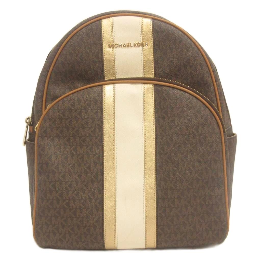 【中古】マイケル教科課程 MICHAEL KORS 背嚢 デイパック モノグラム なめし革 35S9GAYB9M 茶 赤銅色 鞄 レディース 【ベクター 古着】 260404