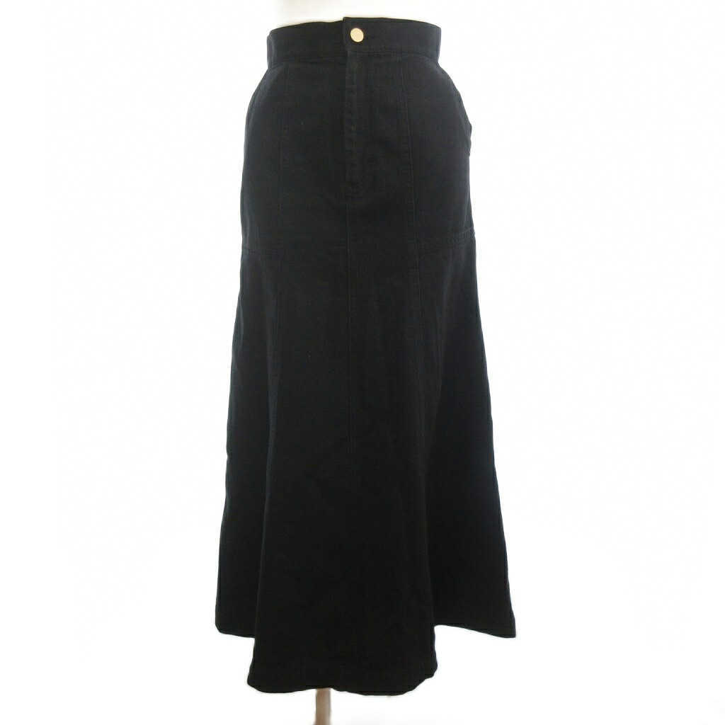 【中古】マメクロゴウチ Mame Kurogouchi Trapeze Demin Skirt スカート ロング MM22PF-SK714 1 黒 ブラック レディース 【ベクトル 古着】 260407