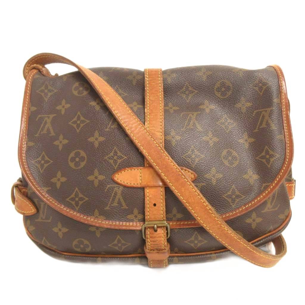 【中古】ルイヴィトン LOUIS VUITTON ソミュール30 モノグラム ショルダーバッグ 曲がったがけ M42256 茶 赤銅色 レディース 【ベクター 古着】 260428